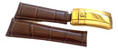 Pulseira Rolex Couro 24x20mm Com Fecho Aço Dourado