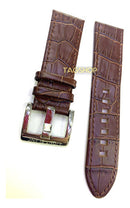Pulseira-mont Blanc 24mm Marrom Couro Fecho Aço