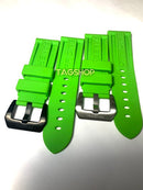 Pulseira Panerai Verde Claro 24mmx22mm Borracha Fecho Aço