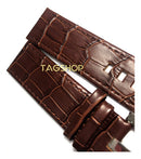Pulseira-mont Blanc Marron Couro 24mm Fecho Aço