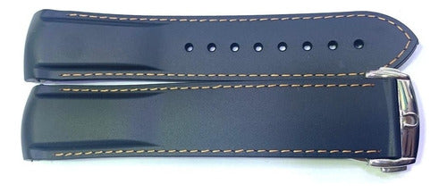 Pulseira Borracha Preto Omega Seamaster 22mm Completo