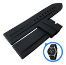 Pulseira De Silicone Preta 23mm Para Relogio Armani Ar0527