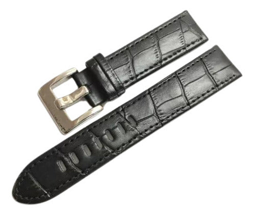 Pulseira Couro Relógio Mont Blanc 22mm Preto