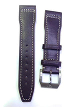 Pulseira Couro Iwc 21mm Marrom Fecho Aço Inoxidável
