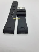 Pulseira Omega Borracha 22mm Preta Fecho Aço