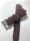 Pulseira Bvlgari Marrom Detalhes Prateado 24mm