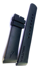 Pulseira Nautica Preta 22x20mm Borracha