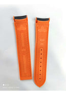 Pulseira- Omega Silicone Nylon Preto Laranja 20mm