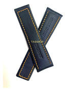 Pulseira Tag Heuer Preta com Costura Laranja 24x22mm em Tecido