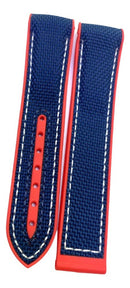 Pulseira Omega Nylon 20x18mm Azul E Vermelho Linha Premium