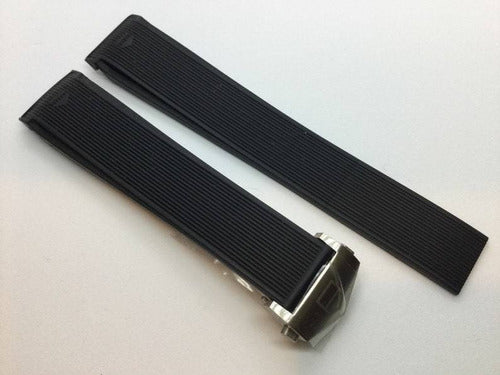 Pulseira Tag Heuer Aquaracer 22mm Silicone Preta