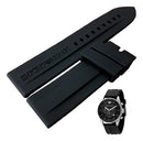 Pulseira De Silicone Preta 23mm Para Relogio Armani Ar0527
