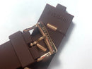 Pulseira Bvlgari Marrom Detalhes Rose Gold 24mm