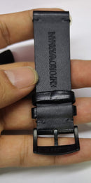 Pulseira Couro Empório Armani 22mm Fecho Black