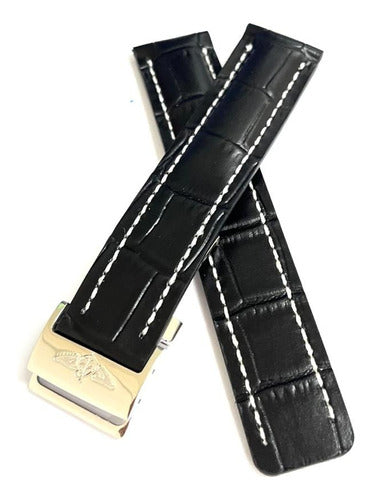 Pulseira de Couro para Relógio Breitling Chronomat