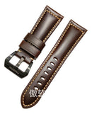 Pulseira Panerai Luminor Couro Marrom 26mm Com Fivela Preto