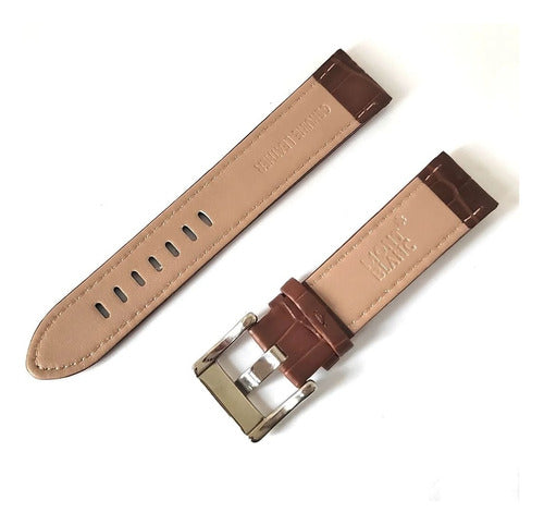 Pulseira Mont Blanc Couro Crocodilo 22mm Marrom