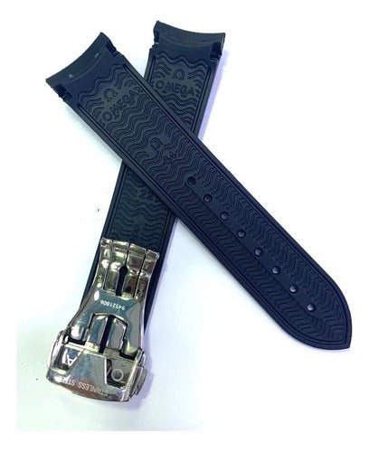 Pulseira Omega Borracha Preto 20x18 Completo