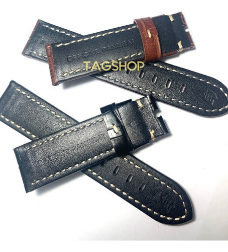 Pulseira-panerai Couro Marrom 22mmx20mm