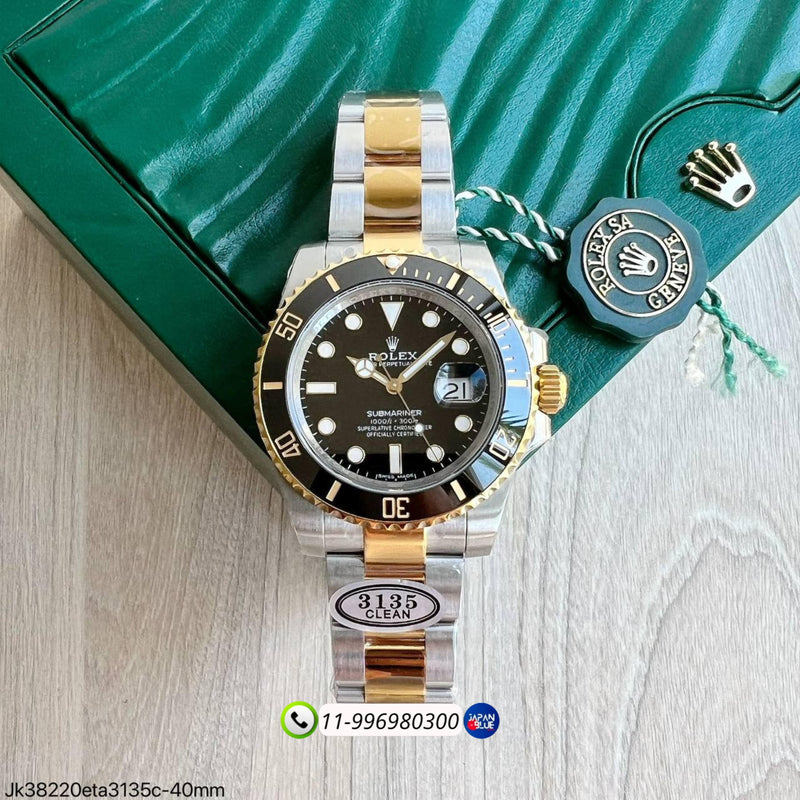 RELÓGIO ROLEX SUBMARINER DATE GOLD/STEEL TWO TONE 40MM S.C