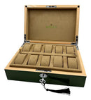 Caixa para Relógios com 10 Espaços em Camurça