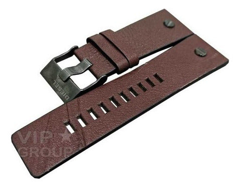 Pulseira Diesel 28mm Dz7314 Marrom Fivela Grafite