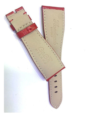 Pulseira Gaga Milano Couro Vermelho P/ Relógios Originais