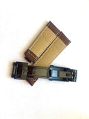 Pulseira de Couro Rolex 20mm Marrom com Fecho Preto