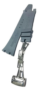 Pulseira Audemars Piguet Cinza 28mmx17mm Borracha Fecho Aço