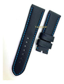 Pulseira Panerai Couro Preto Costura Azul 24mmx22mm