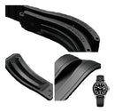 Pulseira de Silicone para Relógio Rolex 22mm Preta Premium