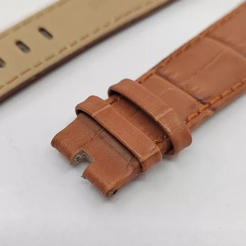 Pulseira Couro Marrom Para Relógios Mont Blanc 22mm S/fecho