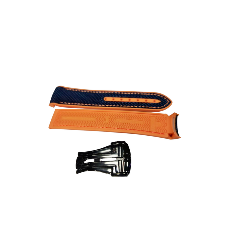 Pulseira Omega 20mm Azul Nylon com fecho Black