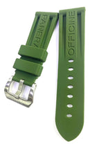 Pulseira Panerai Italy 24mm Verde Militar C/ Fecho Aço Coree
