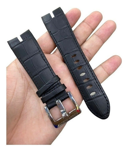 Pulseira Roger Dubuis 26mm Couro Preto