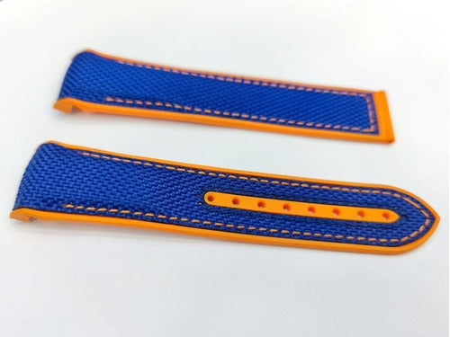 Pulseira Omega Nylon Azul 22mm Seamaster Speedmaster