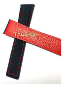 Pulseira Tag Heuer de Tecido 22mmx18mm Preta com Costura Vermelha