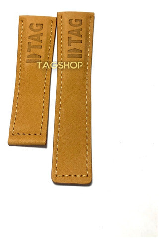 Pulseira Couro Tag Heuer Marrom Claro 24mmx20mm