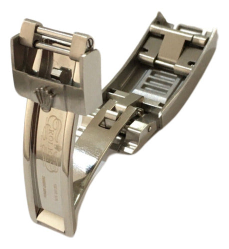 Fecho Rolex C/ Ajuste 20mm Aço Escovado Glidelock System