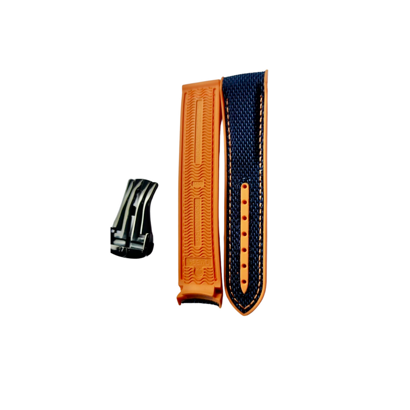 Pulseira Omega 20mm Azul Nylon com fecho Black
