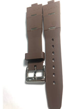 Pulseira Bvlgari Marrom com Detalhes Prateados 22mm