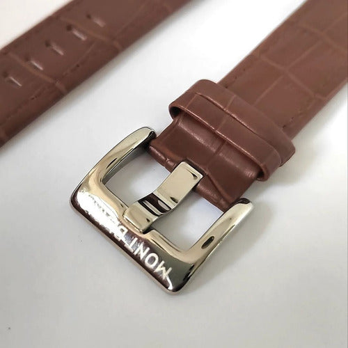 Pulseira Mont Blanc Couro Crocodilo 22mm Marrom