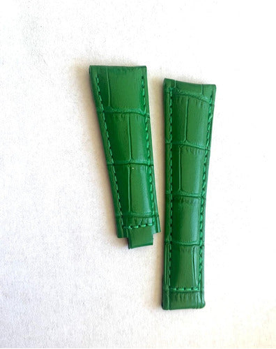 Pulseira Rolex Couro Genuíno 20mm Verde