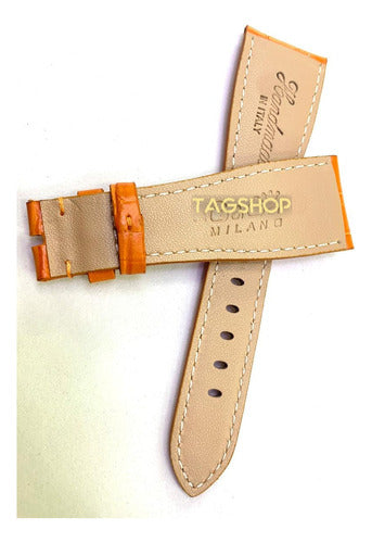Pulseira Gaga Milano 24mmx16mm Laranja  Couro