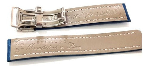 Pulseira Relógio Couro Para A Marca Breitling Chronomat
