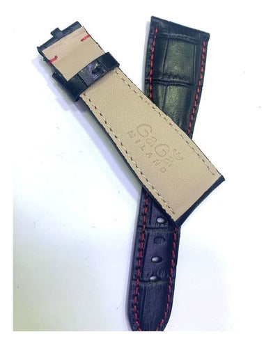 Pulseira Gaga Milano Couro Preto P/ Relógios Originais