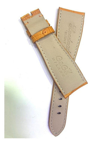 Pulseira Gaga Milano Couro Laranja P/ Relógios Originais