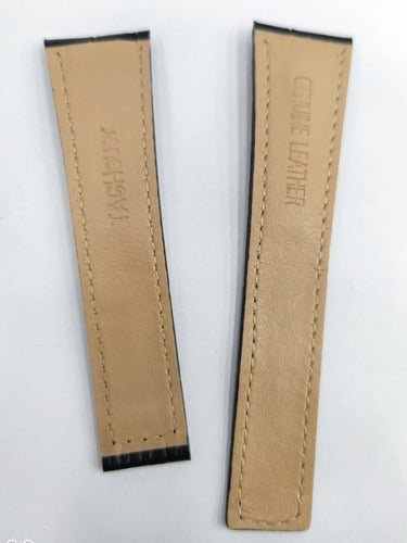Pulseira Tag Heuer Couro Preto Top 22mm
