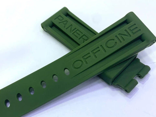 Pulseira De Silicone Relógio Panerai 22mm Verde Militar