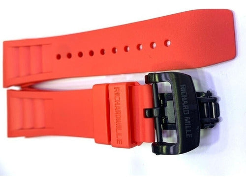 Pulseira Richard Mille Rm011 Vermelho Fecho Preto